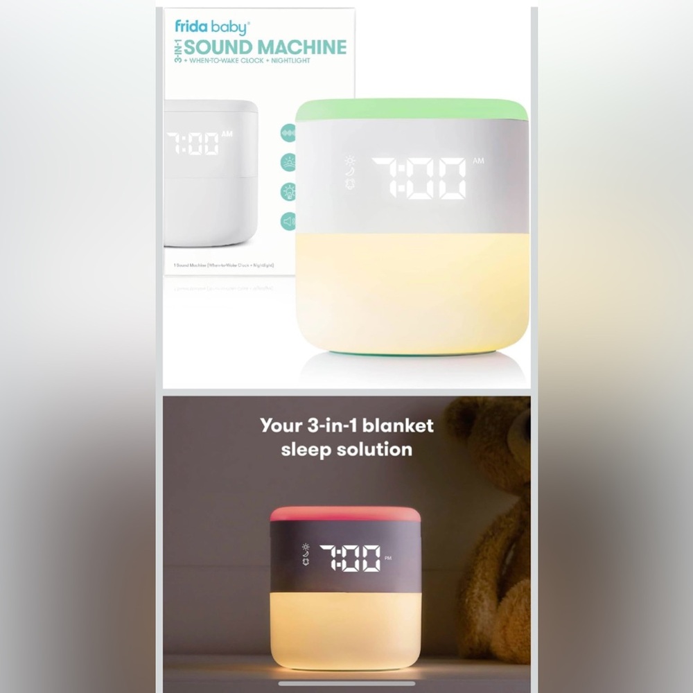 Frida Baby 3-in-1 Sound Machine + When-to-Wake Clock + Nightlight New condition - Picture 3 of 8